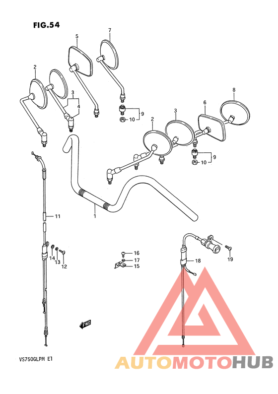 Handlebar - control cable