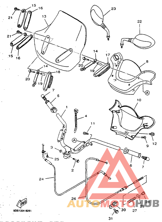 Steering handle. cable