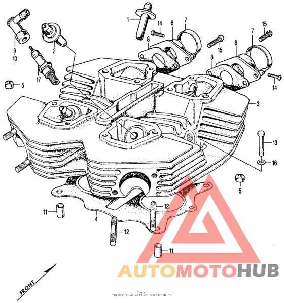 Cylinder head + spark plug