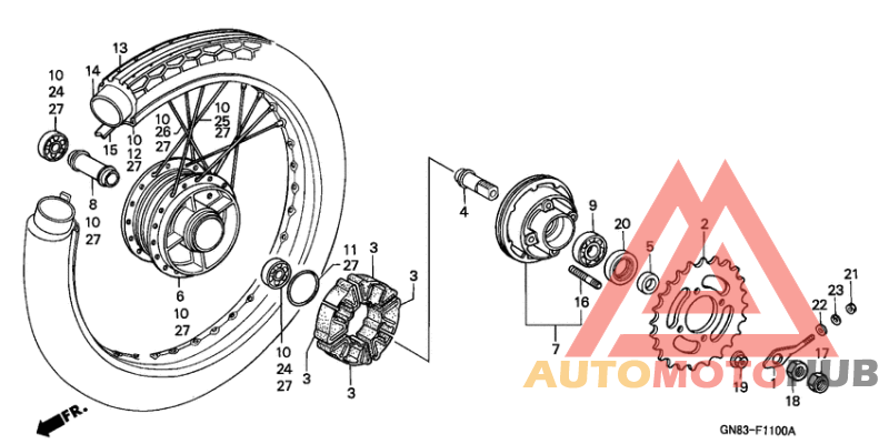 Rear wheel complete assy