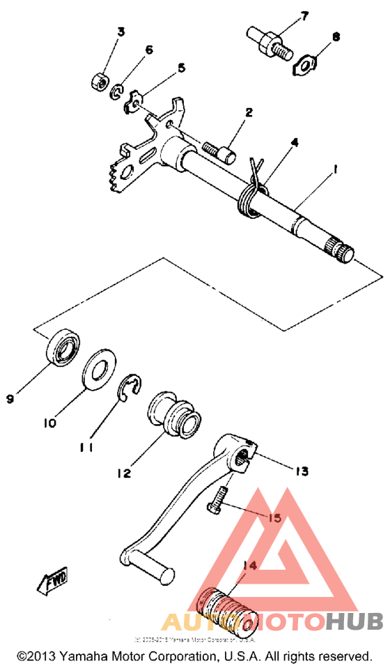 Shift shaft-pedal