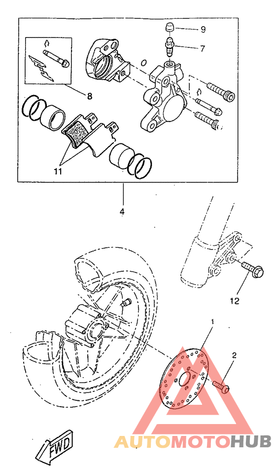 Front brake. caliper