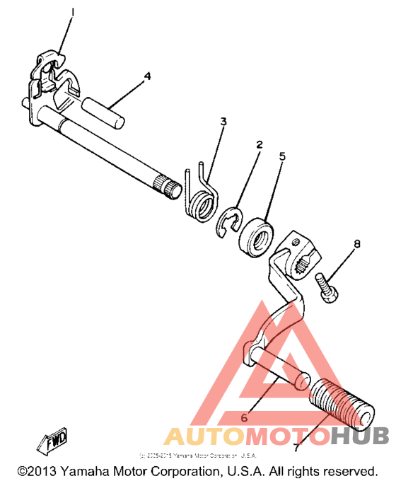 Shift shaft-pedal