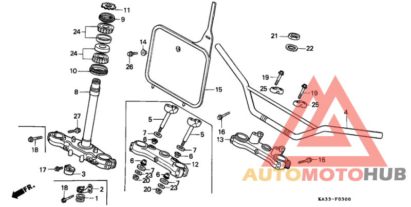 Handle pipe/top bridge/ steering stem