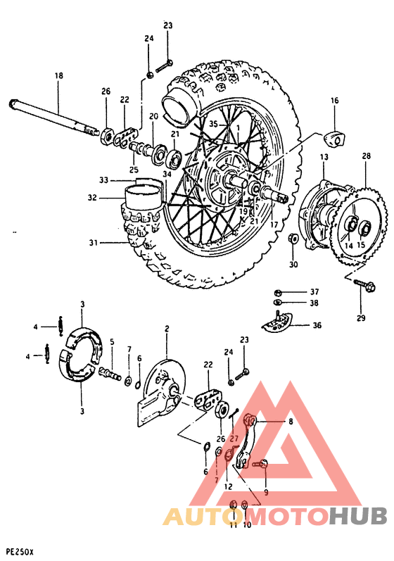 Rear wheel complete assy
