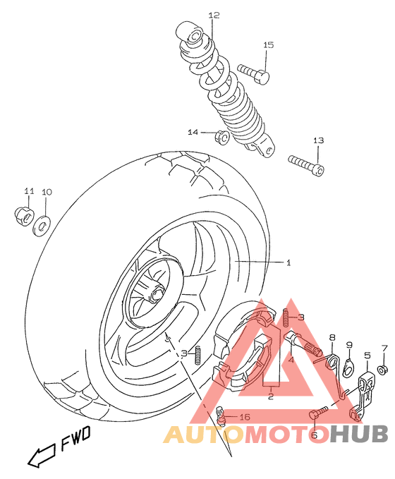 Rear wheel complete assy