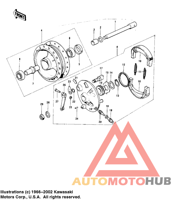 Front hub/brake