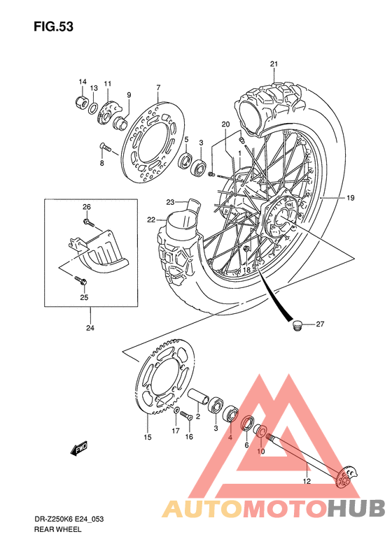 Rear wheel complete assy