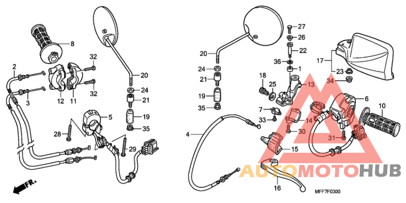 Handle lever/switch/cable