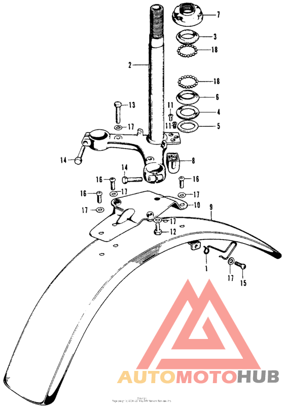 Steering stem + front fender