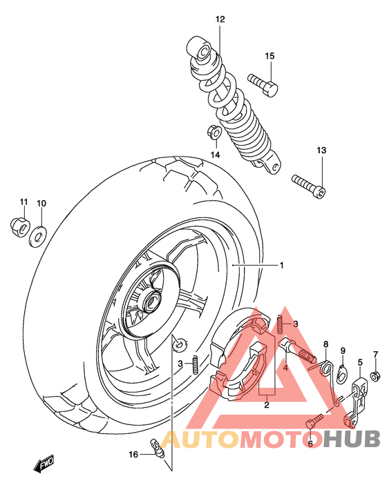 Rear wheel complete assy