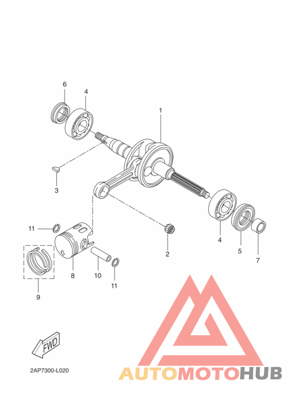 Коленчатый вал и Поршень