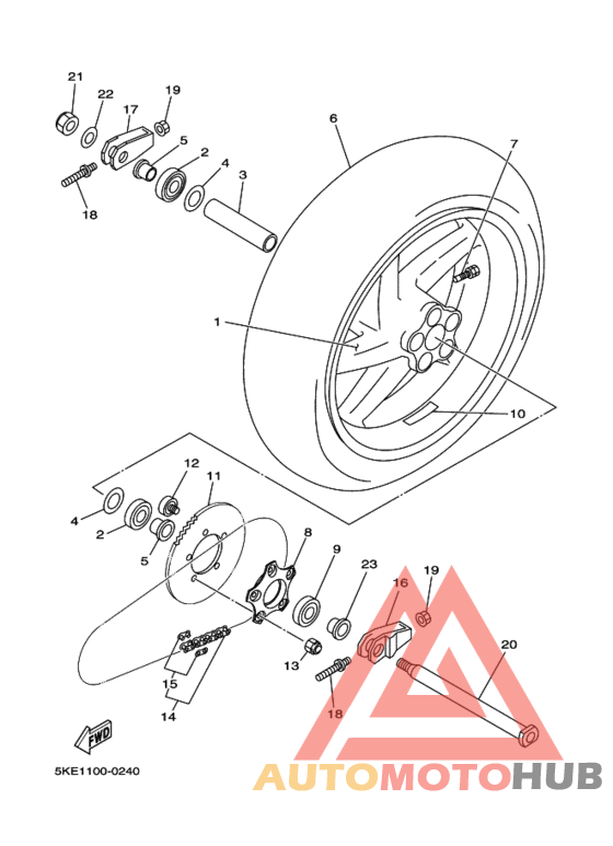 Rear wheel complete assy
