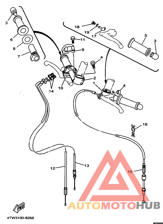 Steering handle. cable