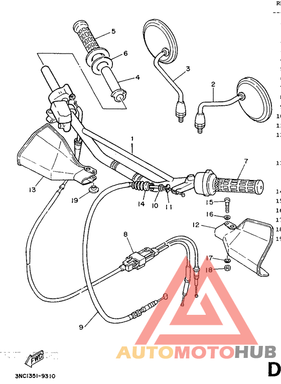 Steering handle. cable