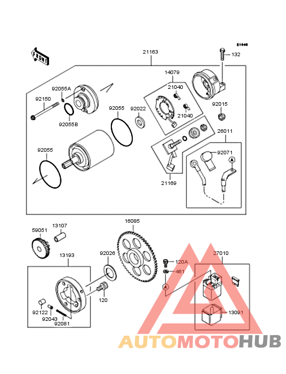 Starter motor/starter clutch
