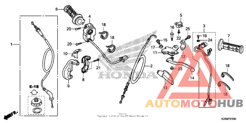 Handle lever + switch + cable