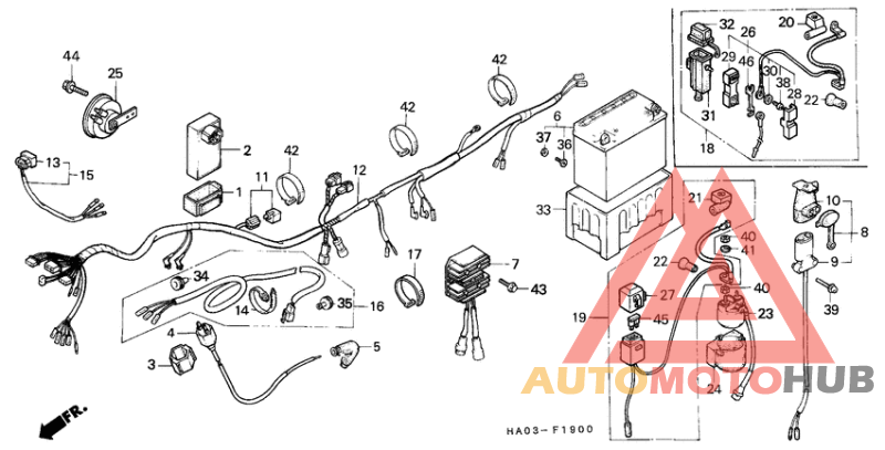 Wire harness/battery