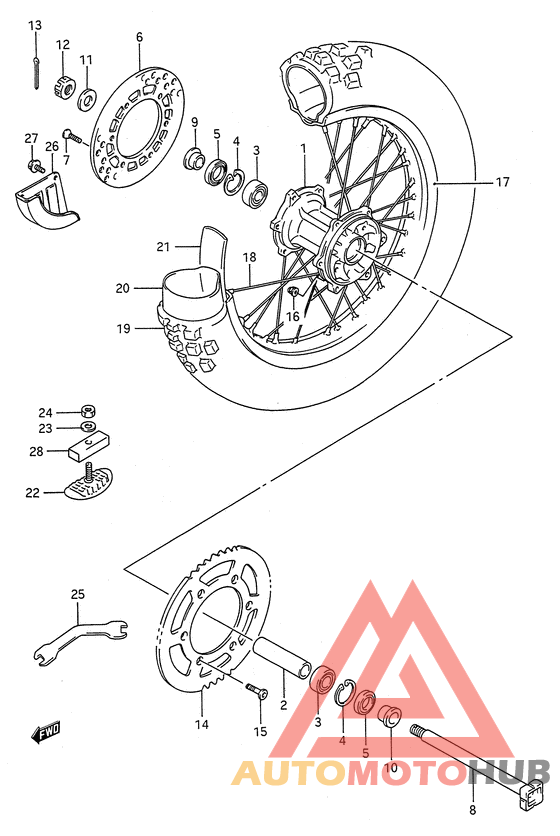 Rear wheel complete assy