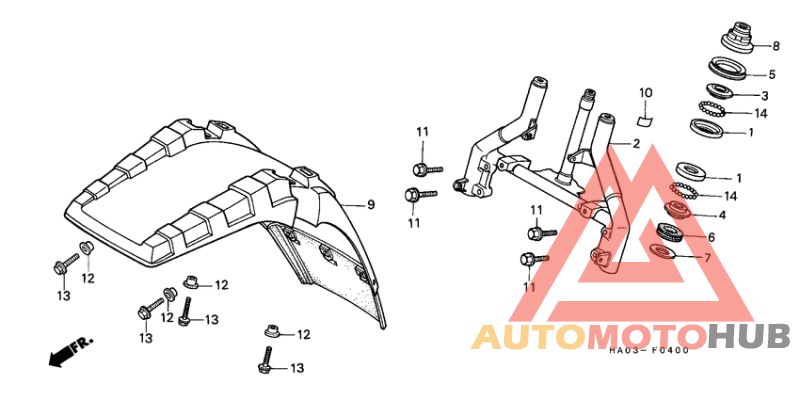 Steering stem/ front fender