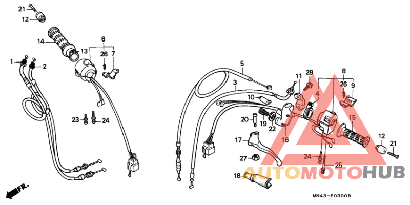 Handle lever/switch/cable