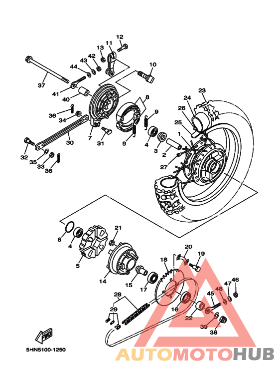 Rear wheel complete assy