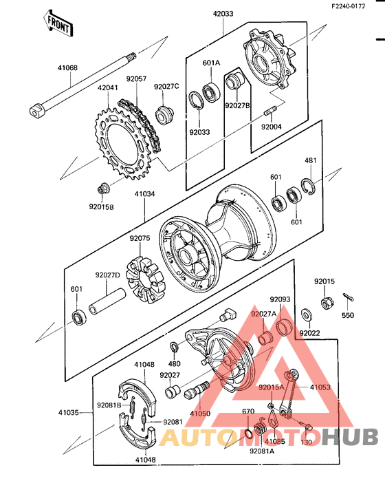Rear hub/brake/chain