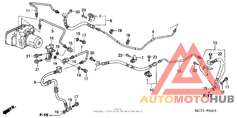 Rear brake pipe (fsc600a'03-'05)