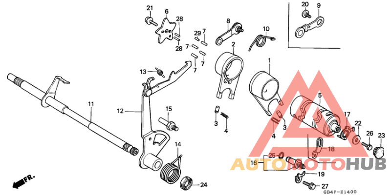 Gearshift fork/ gearshift drum