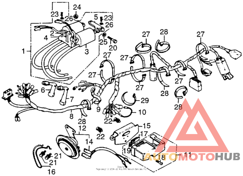 Wire harness + horn