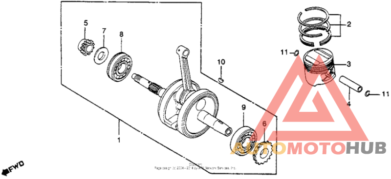 Piston + crankshaft