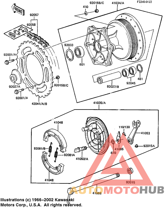 Rear hub/brake/chain