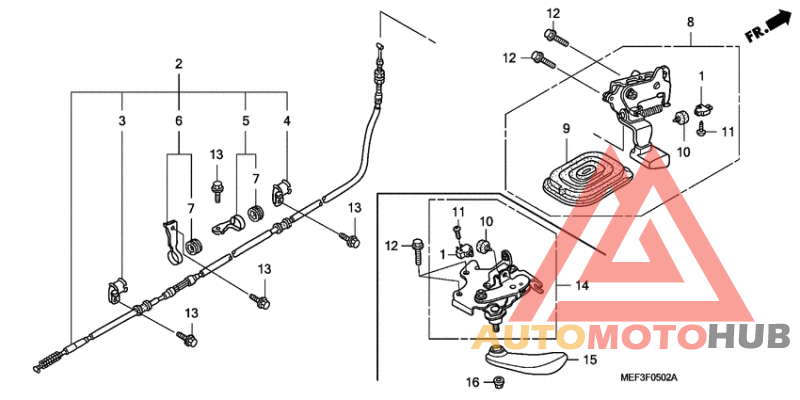 Parking brake rod knob
