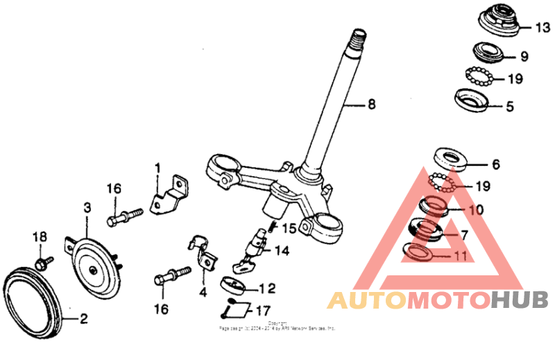 Steering stem + horn