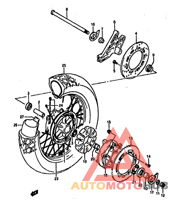 Rear wheel complete assy