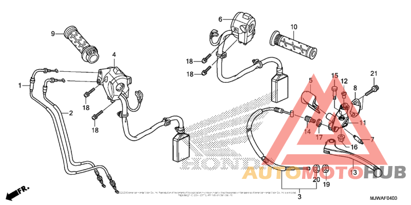Handle Lever + Switch + Cable