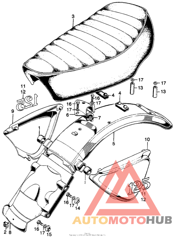 Seat + rear fender + side cover