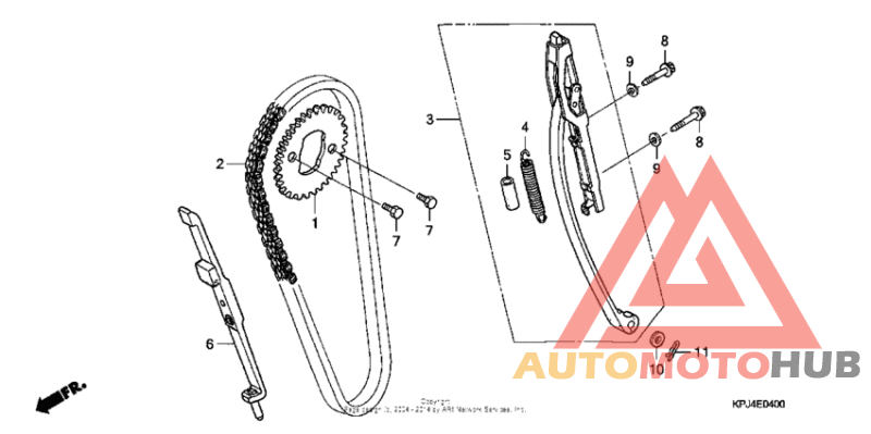 Cam chain + tensioner