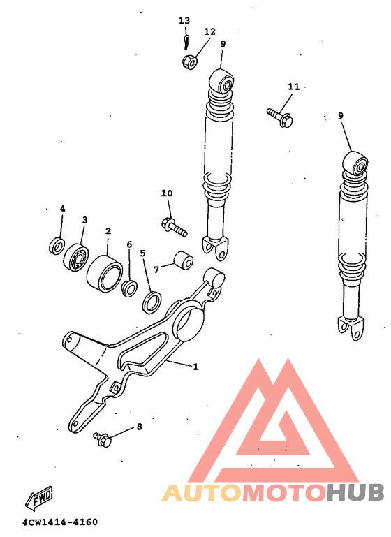 Hinterradschwinge aufhang