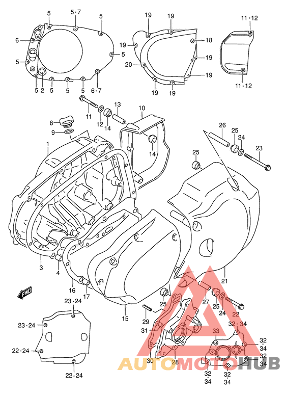 Crankcase cover ass`y  (v