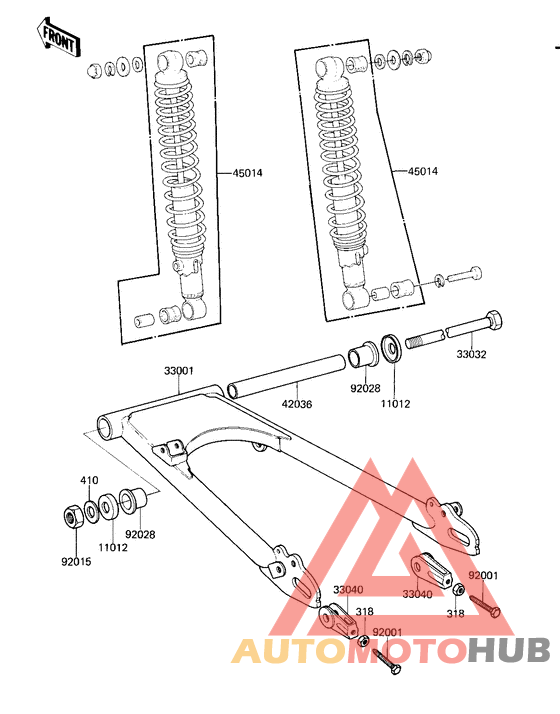 Swing arm/shock absorbers