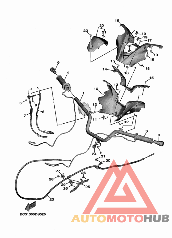 Steering handle & cable