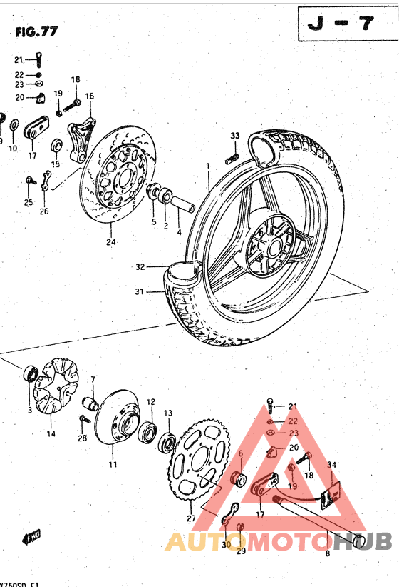 Rear wheel complete assy