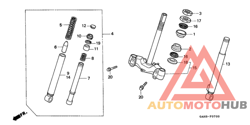 Front fork/steering stem