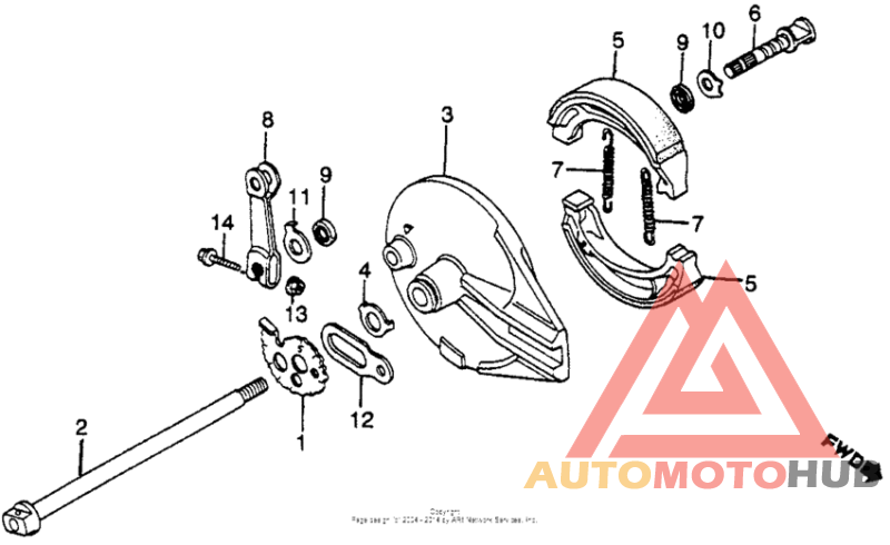 Xl500r rear brake panel 82