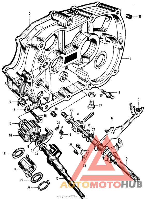 Gear change + right crankcase