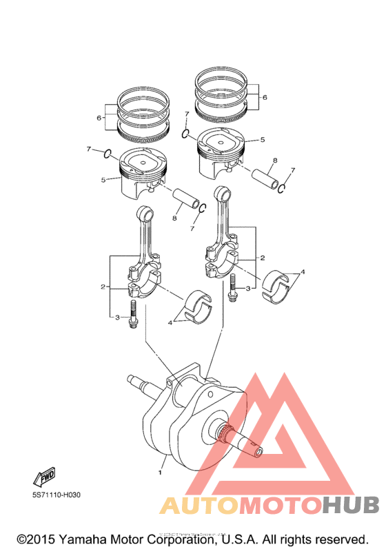 Коленчатый вал и Поршень
