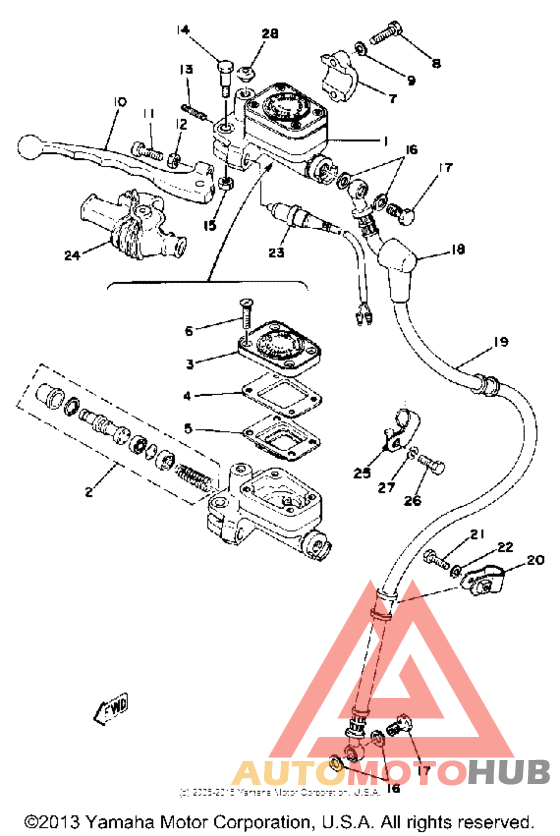 Master cylinder - brake hose