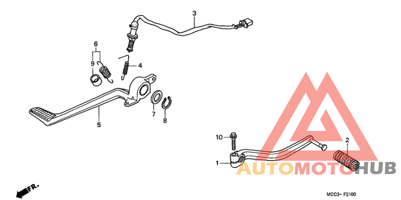 Brake pedal/change pedal