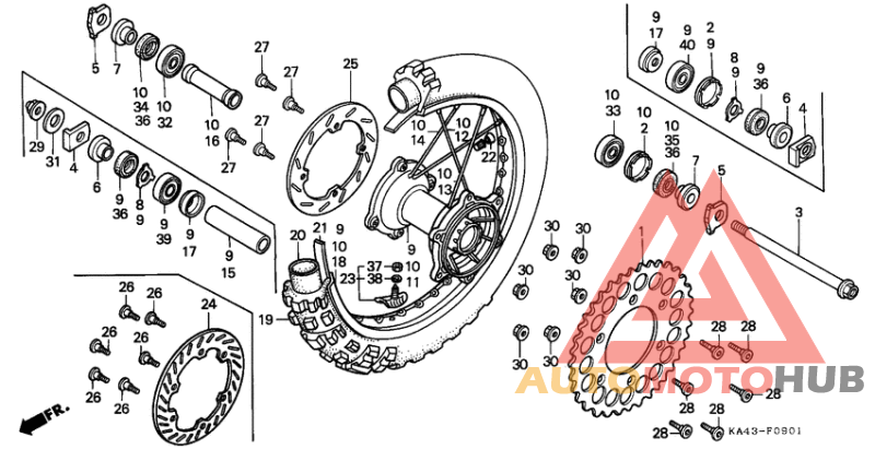 Rear wheel complete assy